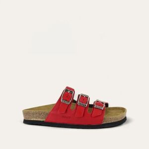 Naot Austin Slide Sandals Red Leather Cork Footbed Women’s Size 40 / US 9